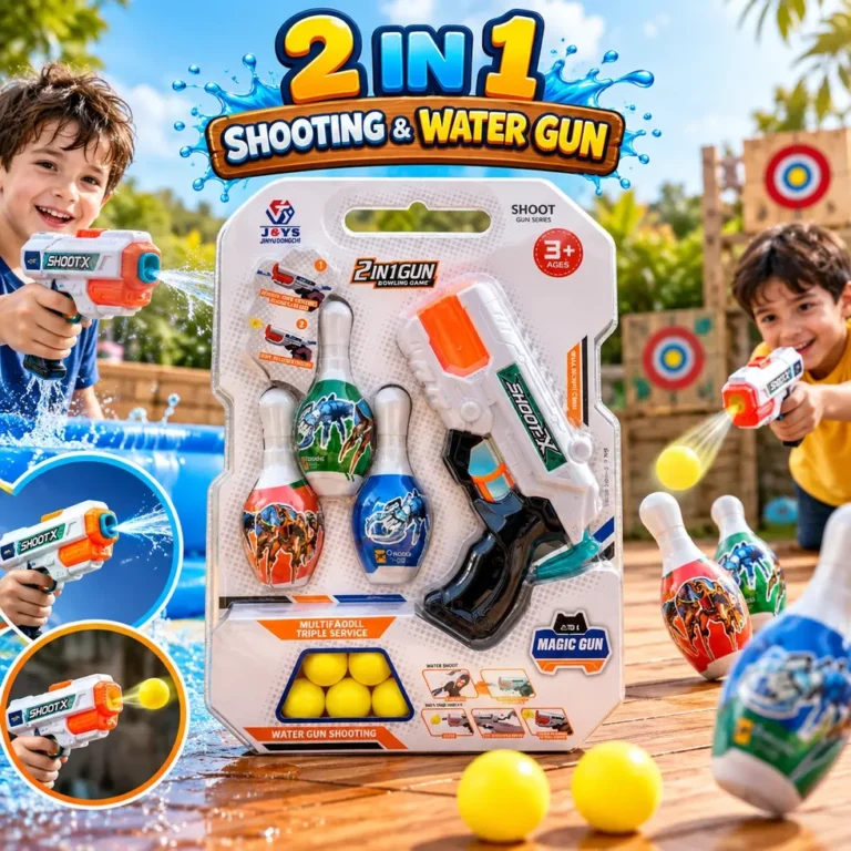 2-in-1 Shooting & Water Gun Toy Set (Outdoor Water Battle Edition)