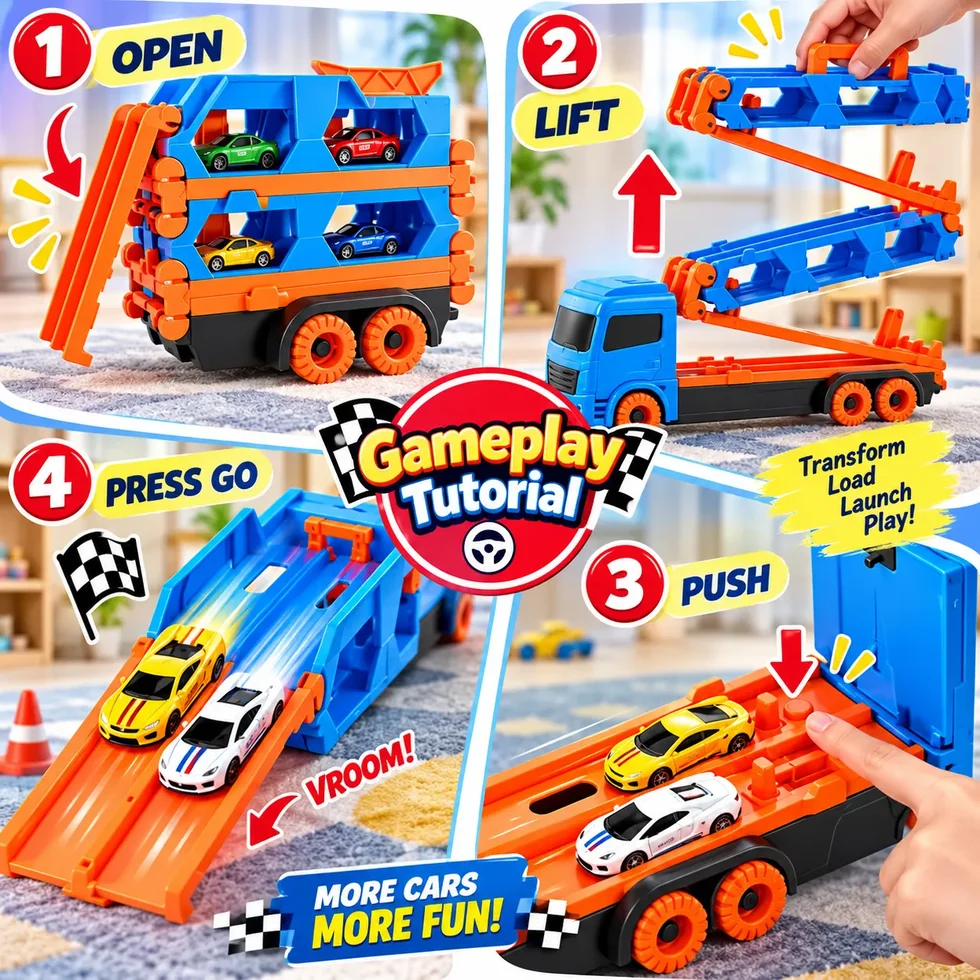 2-in-1 Transforming Truck Playset Toy