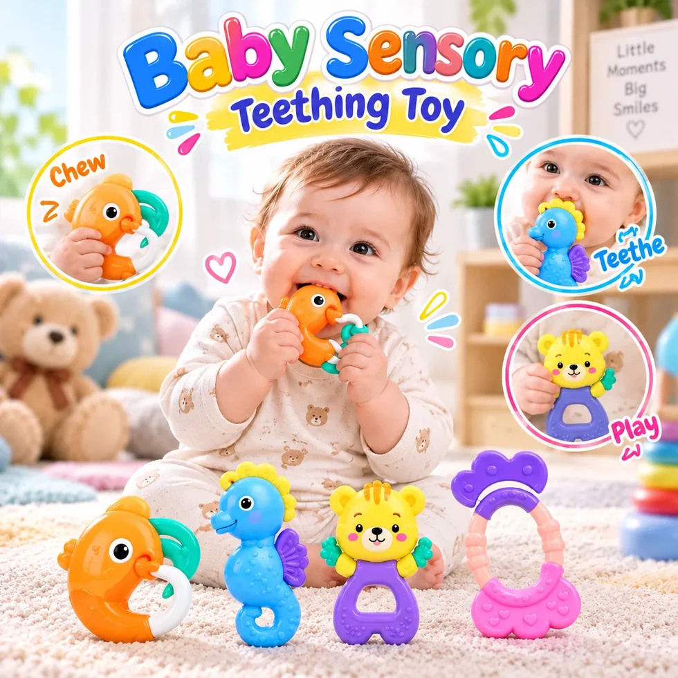 Baby Sensory Teething Toy & Rattle Set