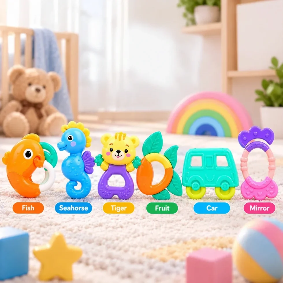 Baby Sensory Teething Toy & Rattle Set