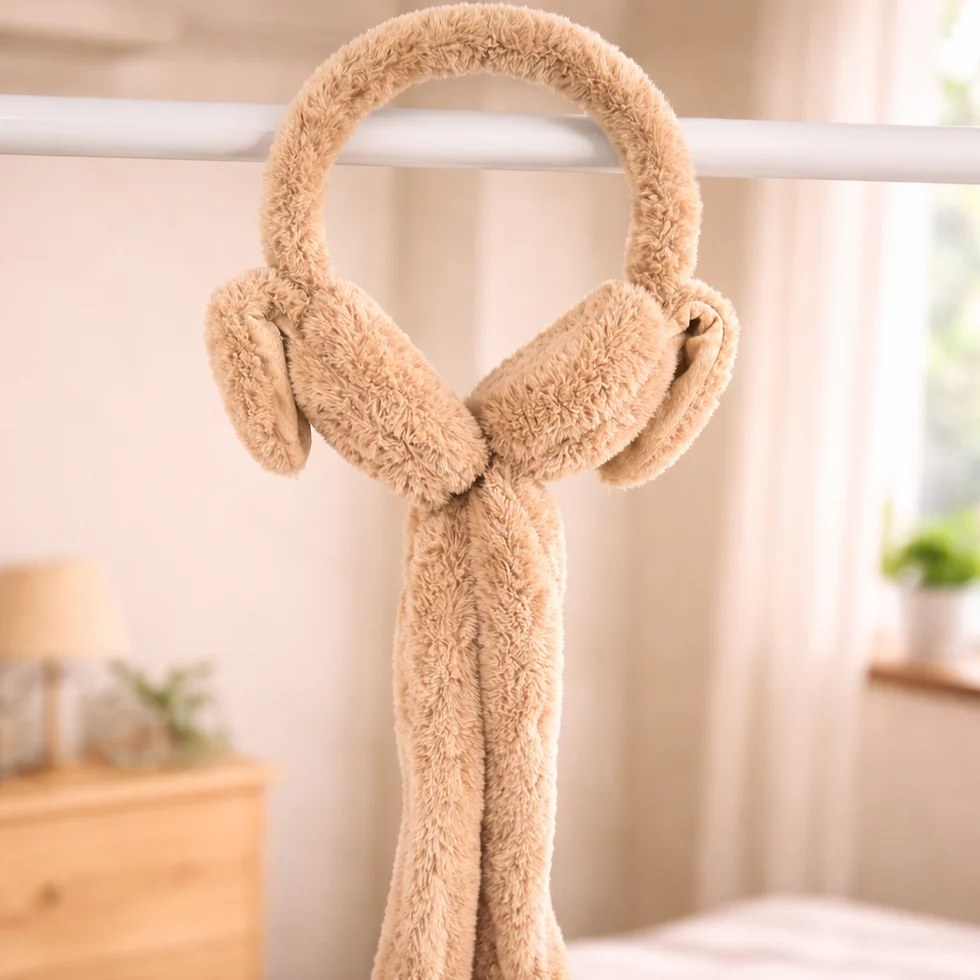 Bunny Moving Ear Plush Earmuffs