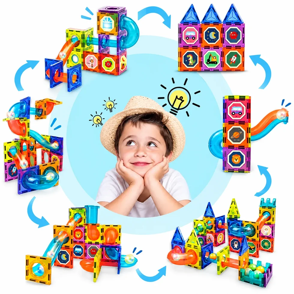 Lighting Castle 76-Piece Magnetic Building Blocks Set