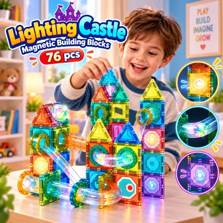 Lighting Castle 76-Piece Magnetic Building Blocks Set