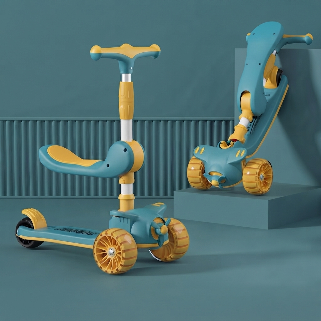Versatile Kids Riding Scooter with LED Light & Music