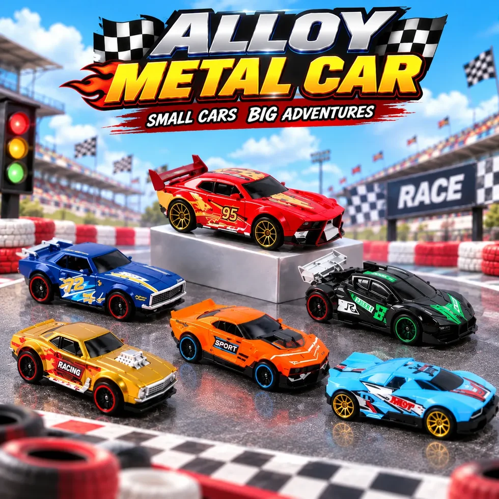 Speed Racing 3-Piece Die-Cast Metal Car Set