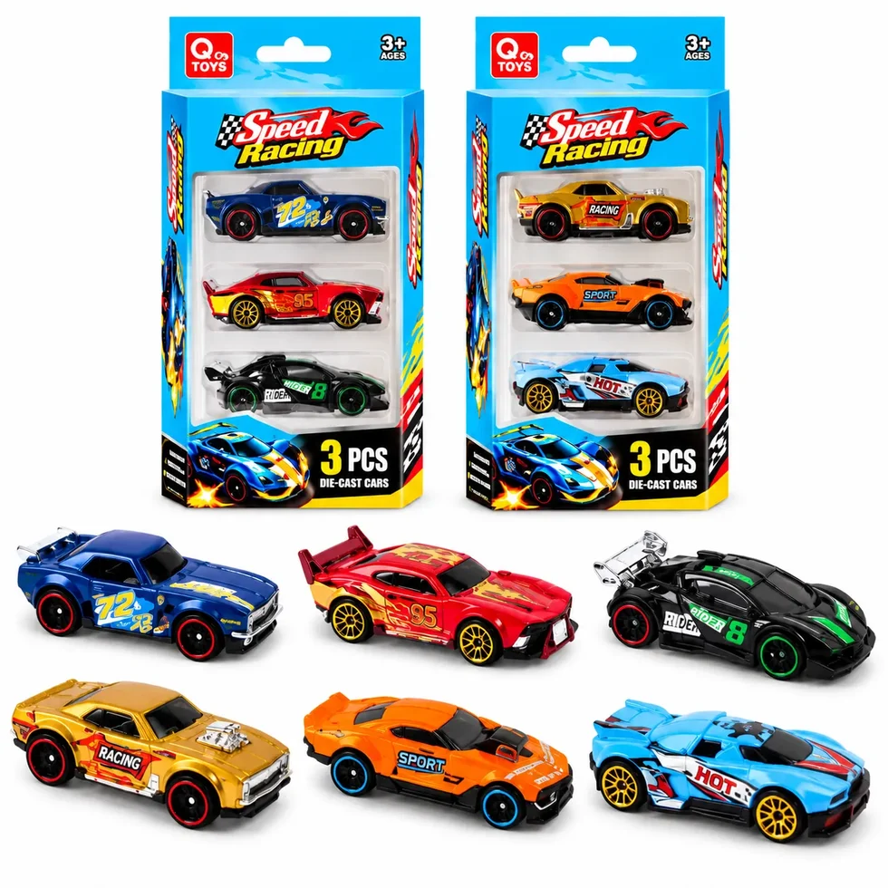 Speed Racing 3-Piece Die-Cast Metal Car Set