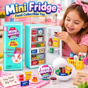 Mini Brands Collectible Toy Fridge & Minis Mint Edition Set