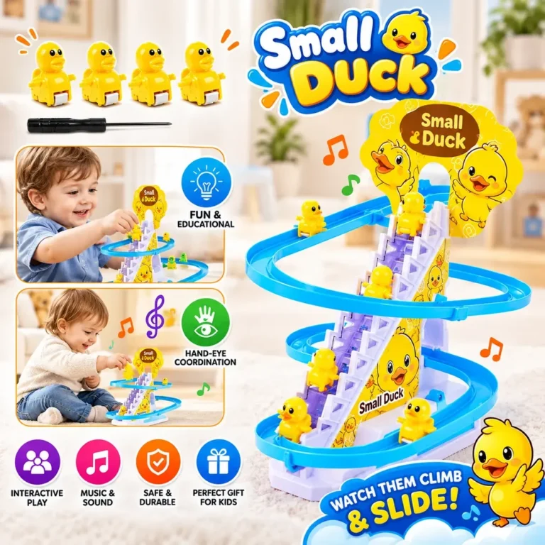 Small Duck Climbing Stairs & Track Toy Set