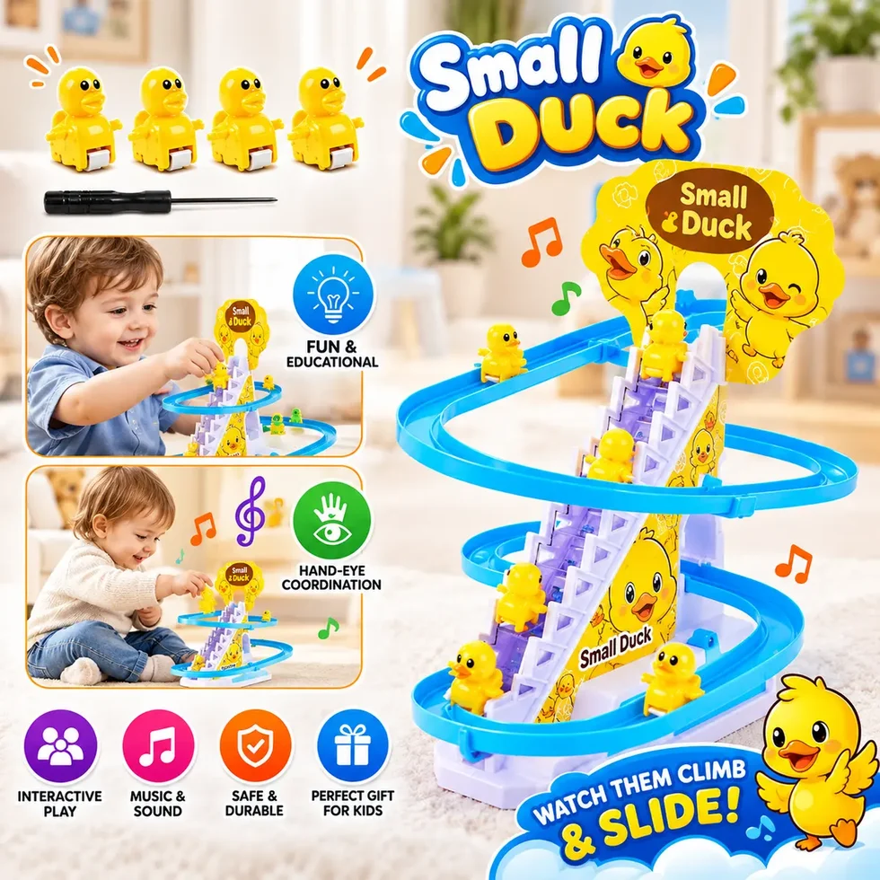 Small Duck Climbing Stairs & Track Toy Set