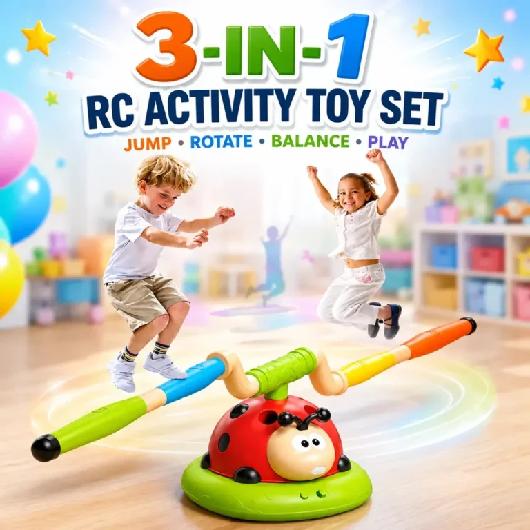 3-in-1 RC Activity Ladybug Toy Set | Jump, Rotate, Balance & Active Game Play