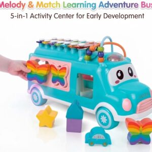 🌈 Colorful Multi-Activity Shape Sorting & Xylophone Bus Toy