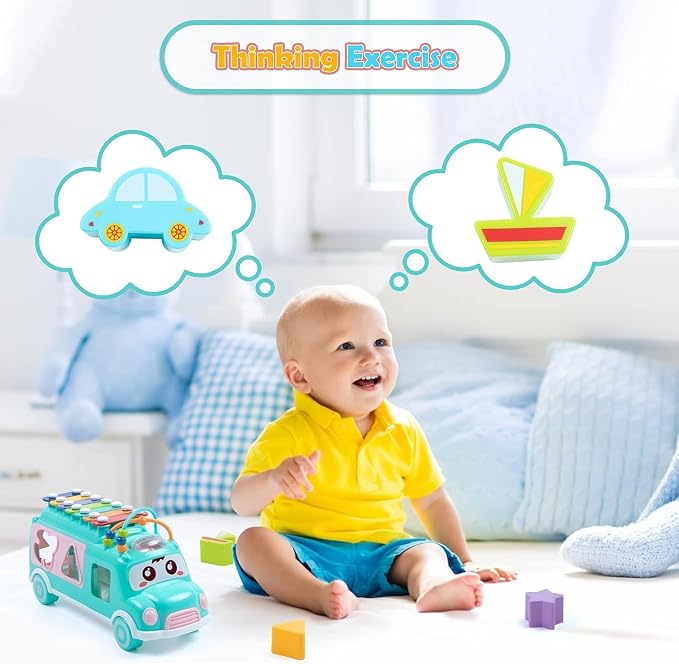 Shape Sorting & Xylophone Bus Toy