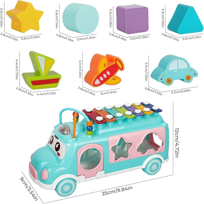 Shape Sorting & Xylophone Bus Toy