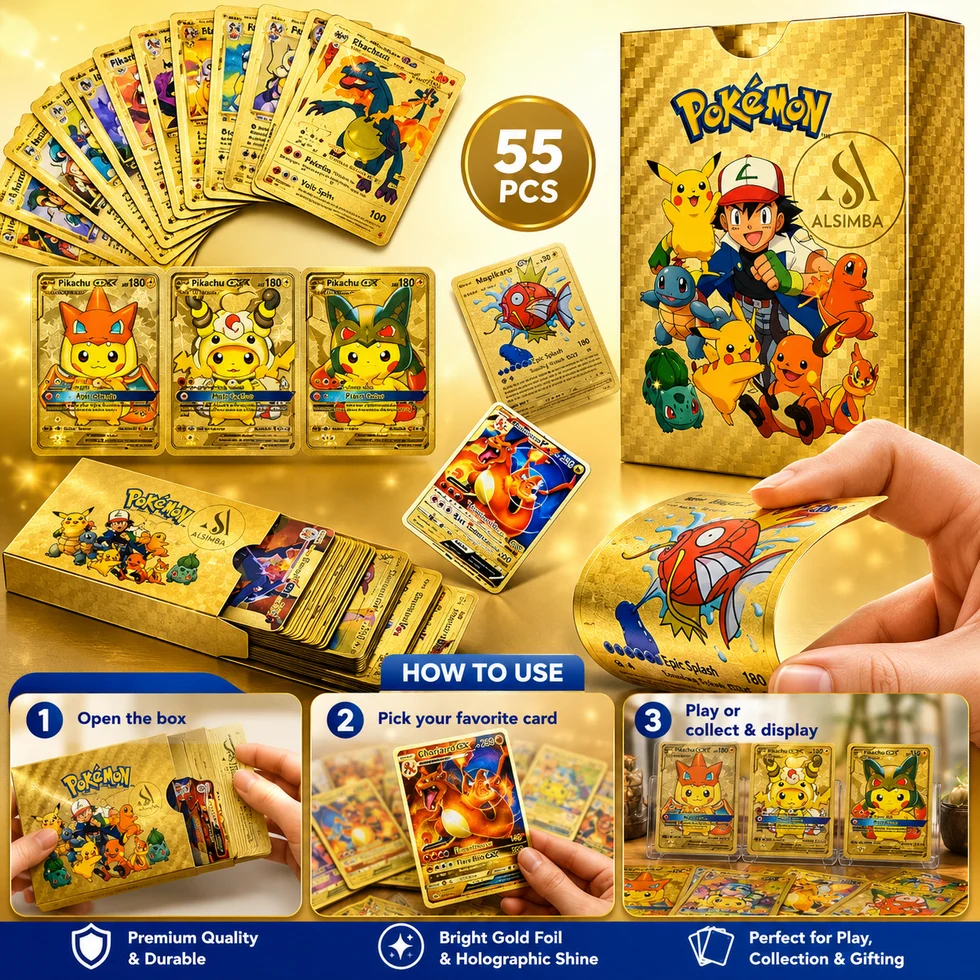 Pokemon Multicolor Foil Trading Cards Set