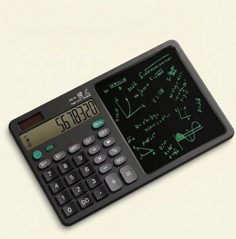 Calculator and Handwriting Tablet 12-Digit Solar Dual Power Pad