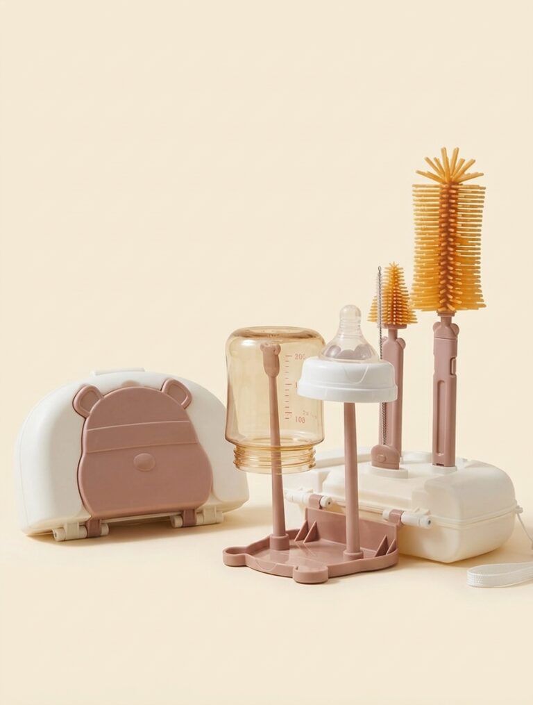 Baby Bottle Cleaning Brush Set | Portable Silicone Travel Cleaning Kit