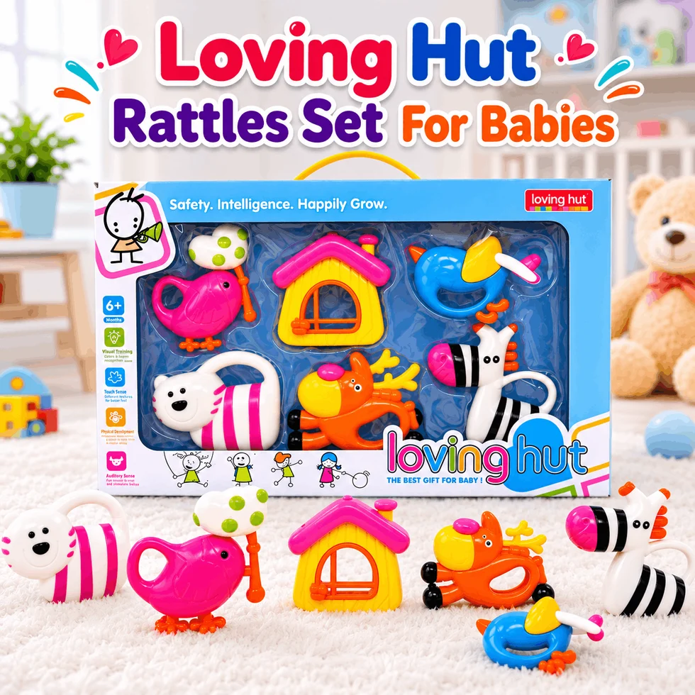Loving Hut Baby Rattles & Teethers Gift Set