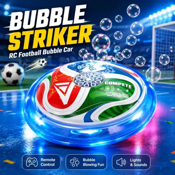 ⚽ Bubble Striker R/C Soccer Hover Car | 2.4GHz Remote Control Toy with Auto Bubbles & LED Lights 🫧