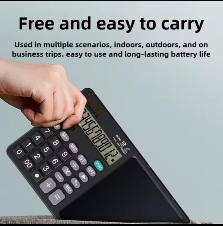 Calculator and Handwriting Tablet 12-Digit Solar Dual Power Pad