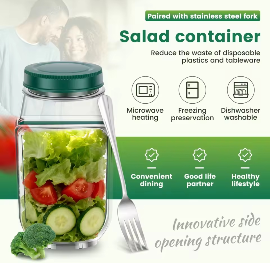 Salad Container Shaker Jar