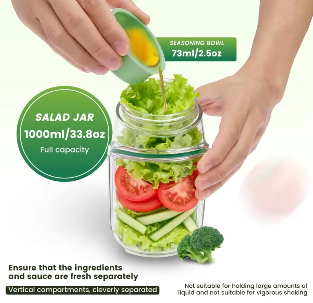 Salad Container Shaker Jar