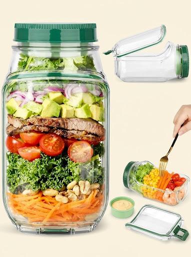 Salad Container Shaker Jar