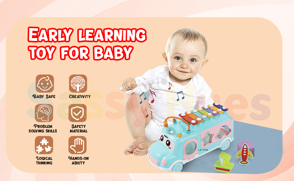 Shape Sorting & Xylophone Bus Toy