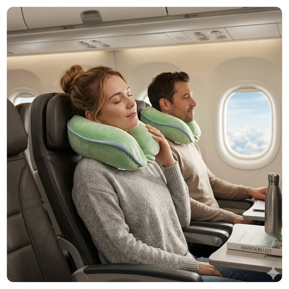 ❤️ AUREA Luxury Memory Foam Travel Neck Pillow | Ergonomic U-Shaped Support Cushion ✨